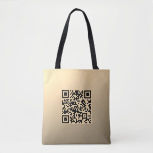 Instantly Editable QR code Template   Faux Gold Tote Bag