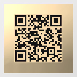 Instantly Editable QR code Template   Faux Gold Window Cling