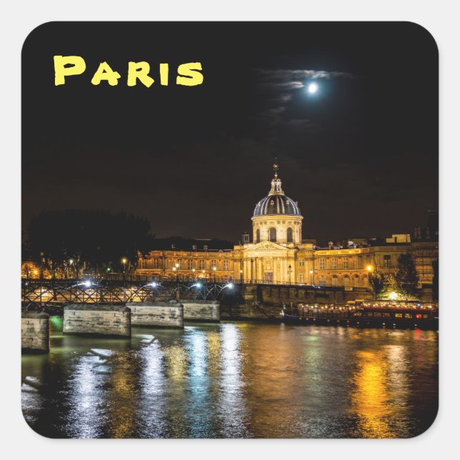 Institut de France and Pont des Arts - Paris Square Sticker (Front)