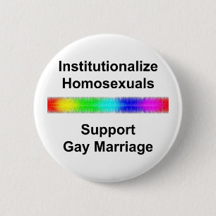 Institutionalize Homosexuals...Support Gay Marriag 6 Cm Round Badge