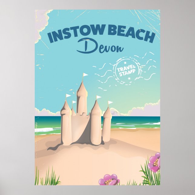 Instow Beach Devon vintage travel poster (Front)