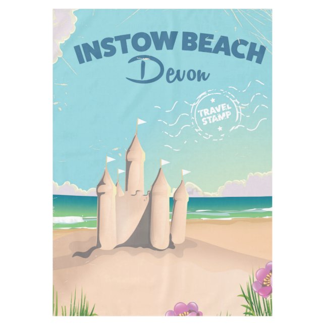 Instow Beach Devon vintage travel poster Tablecloth (Front)