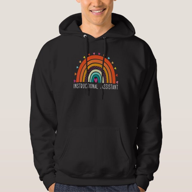 Instructional Assistant Boho Rainbow Graduation Ap Hoodie (Front)