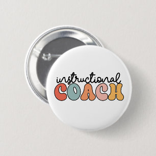 Instructional Coach Educational Coach Retro 6 Cm Round Badge