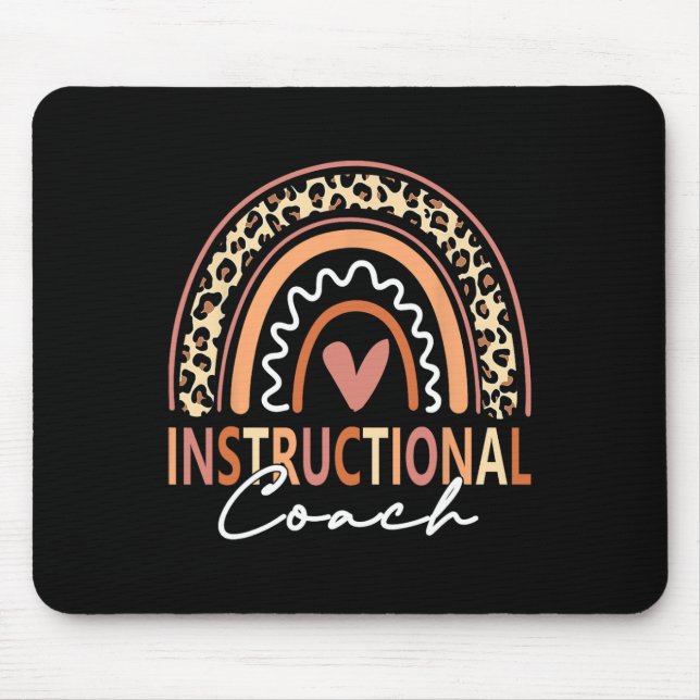 Instructional Coach leopard Rainbow Supplies Back  Mouse Mat (Front)