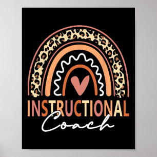 Instructional Coach Leopard Rainbow Supplies Byck Poster