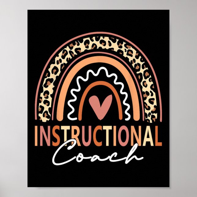 Instructional Coach Leopard Rainbow Supplies Byck  Poster (Front)