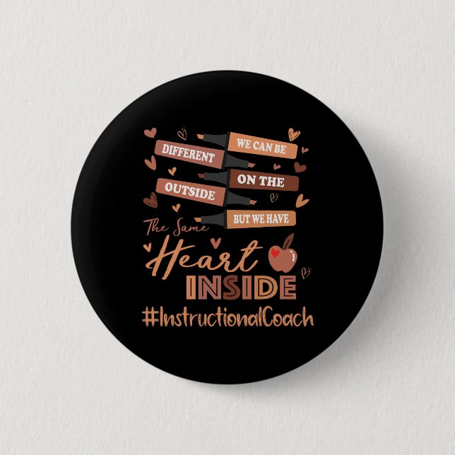 Instructional Coach We Can Be Different Black Hist 6 Cm Round Badge (Front)