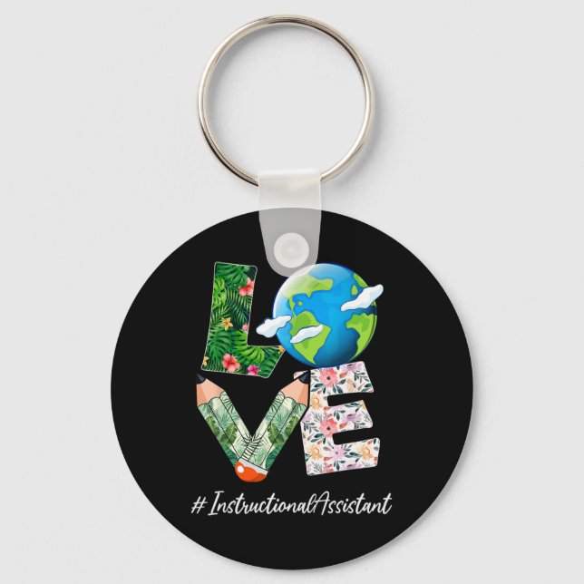Instructional Istant Love World Earth Day Save The Key Ring (Front)