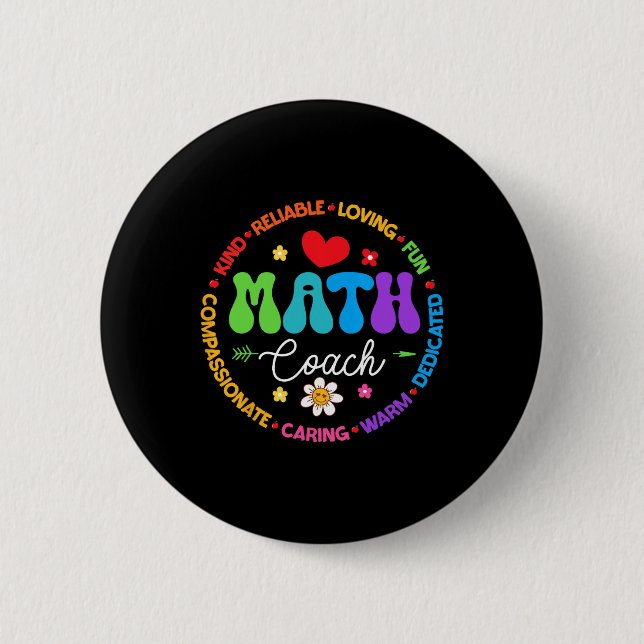 Instructional Math Coach Crew Back To School Match 6 Cm Round Badge (Front)