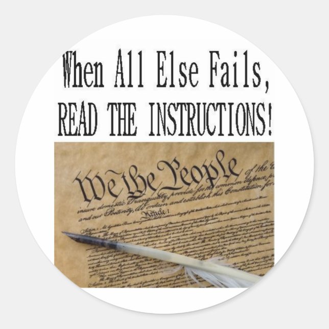 INSTRUCTIONS PLAIN CLASSIC ROUND STICKER (Front)