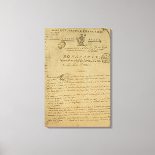 Instructions to soldiers issued by Napoleon Canvas Print