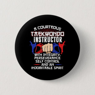 Instructor Taekwondo Gift 5 Tenets Oath Belt Level 6 Cm Round Badge