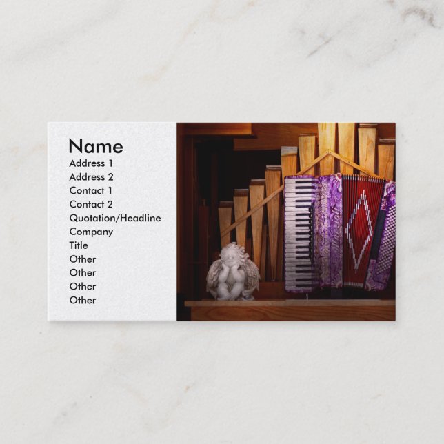 Instrument - Accordian - The accordian organ Business Card (Front)