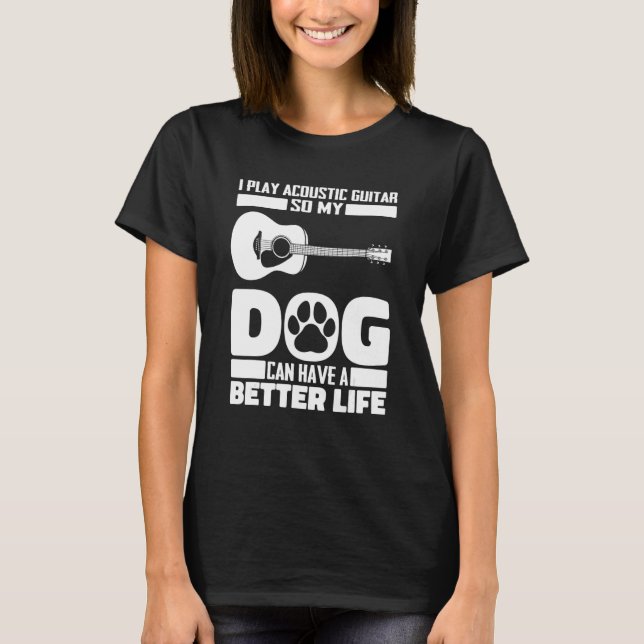 Instrument Dog - Guitarist Acoustic Guitar T-Shirt (Front)