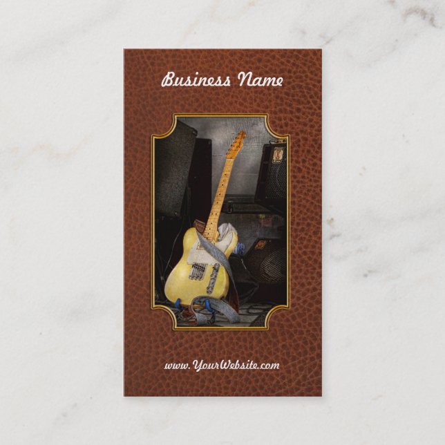 Instrument - Guitar - Playing in a band Business Card (Front)