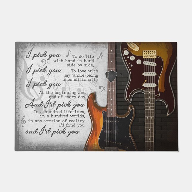  Instrument lover gift, Music Player Doormat (Front)