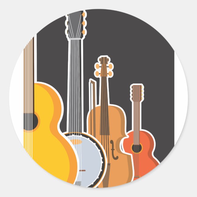 Instrument Medley Classic Round Sticker (Front)