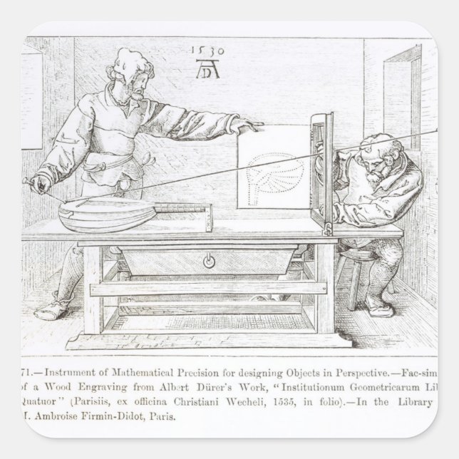 Instrument of Mathematical Precision Square Sticker (Front)