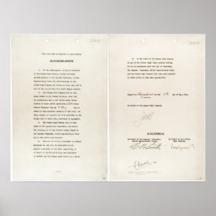 Instrument of Surrender of the Nazis World War II Poster