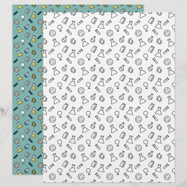 Instrumental Biology Laboratory Scrapbooking Paper (Front/Back)