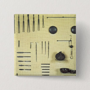 Instruments from an oculist's case, from Reims 15 Cm Square Badge