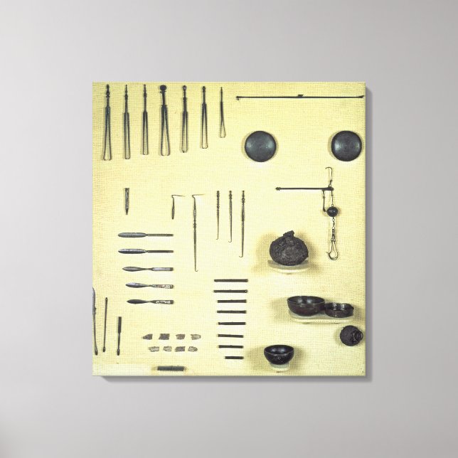 Instruments from an oculist's case, from Reims Canvas Print (Front)