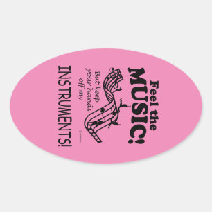 Instrumrnts Feel The Music Oval Sticker