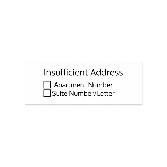 Insufficient Address Stamp (Design)