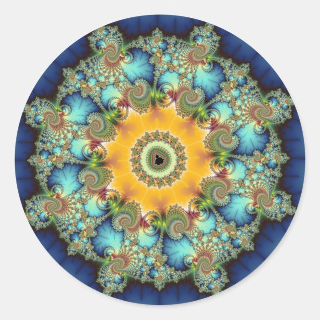Insular - Mandelbrot Art Classic Round Sticker (Front)