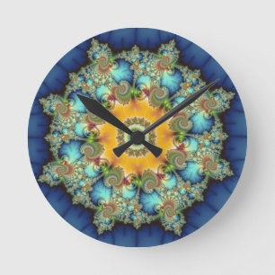 Insular - Mandelbrot Art Round Clock