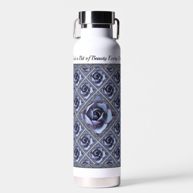 Insulated Water Bottle with Stunning Succulents (Front)