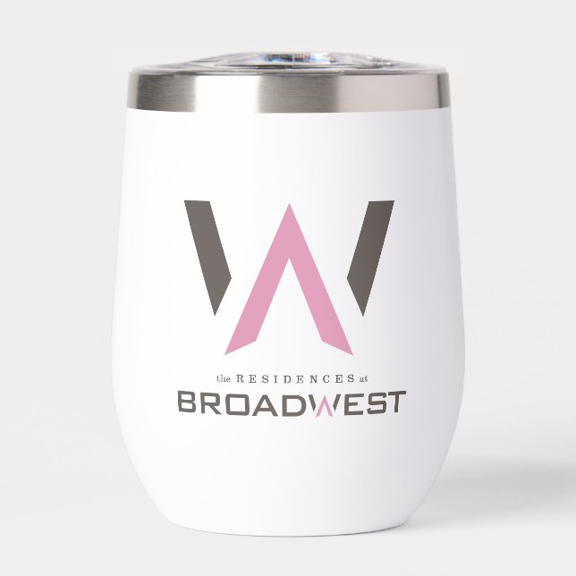 Insulated Wine Tumbler - Big Logo - Pink (Front)