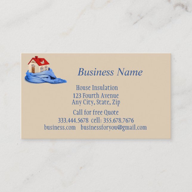  Insulation Installation Homes Business  Card (Front)