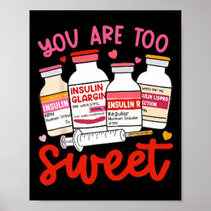 Insulin Diabetes Icu Nurse Valentine Poster