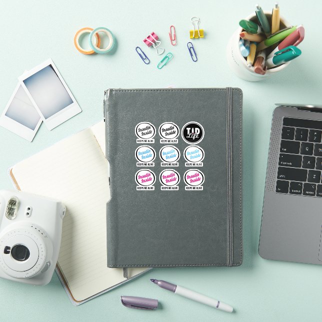 Insulin Inside Pod Stickers [Glossy White] (iPad Cover)