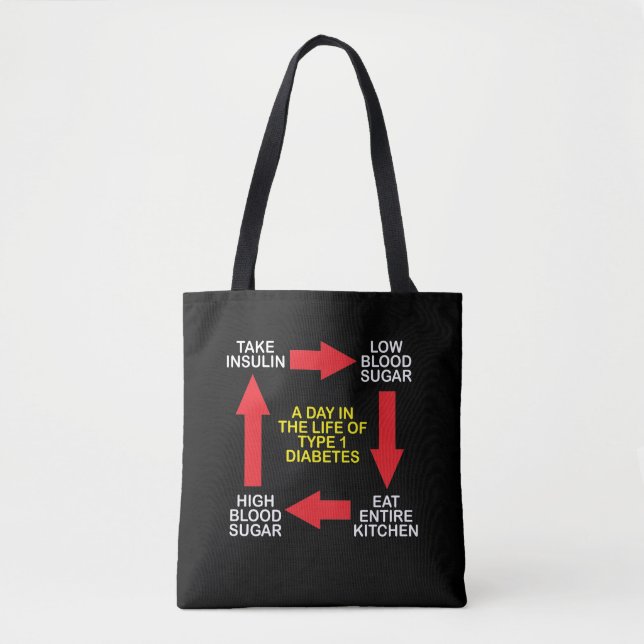 Insulin Type 1 Diabetes Diabetic Gift Tote Bag (Front)