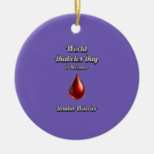Insulin Warrior. World Diabetes Day. Ceramic Tree Decoration