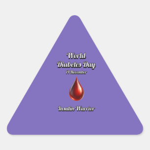 Insulin Warrior. World Diabetes Day. Triangle Sticker