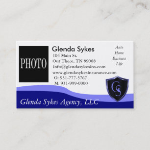 Insurance Agency 3.5" x 2.0", 100 pack, White Business Card