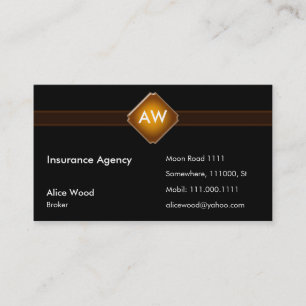 Insurance Agency   Initials Business Card