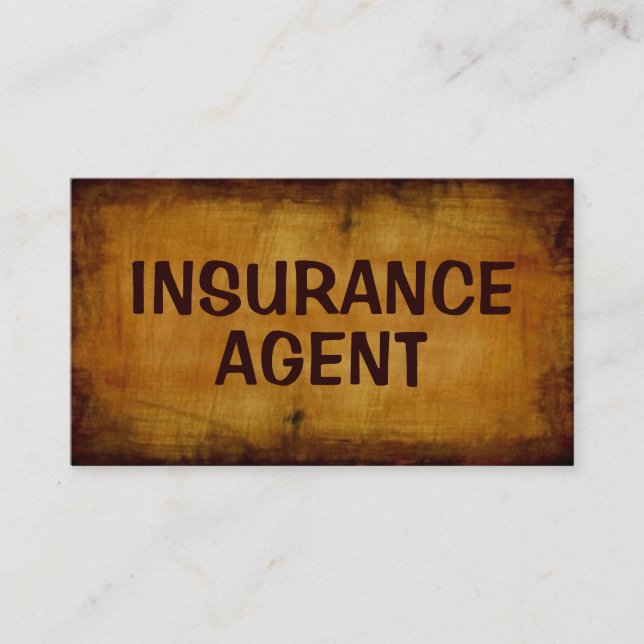 Insurance Agent Antique Business Card (Front)