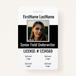 Insurance Agent Badge Front and Back Same ID Badge