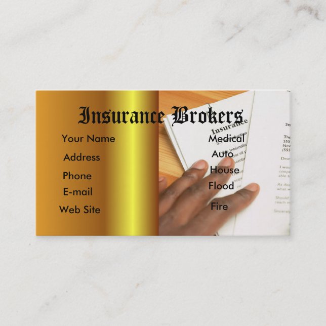 Insurance agent business card (Front)