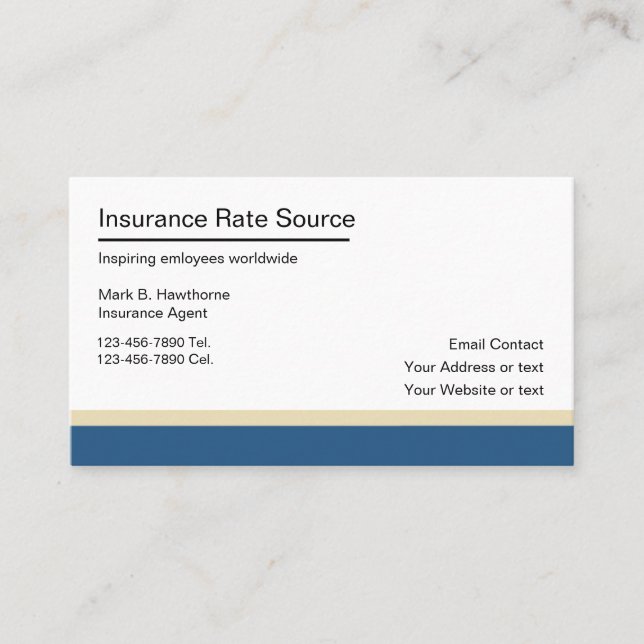 Insurance Agent Business Cards (Front)