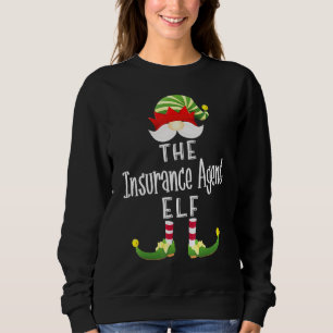 Insurance Agent Elf Group Christmas Pajama Party Sweatshirt