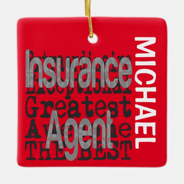 Insurance Agent Extraordinaire CUSTOM Ceramic Ornament (Front)