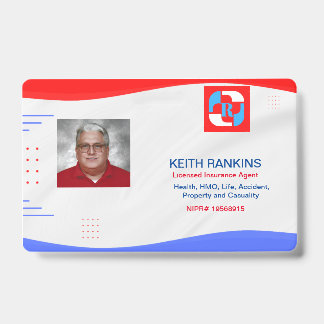 Insurance Agent ID Card Badge