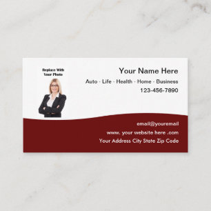 Insurance Agent Photo Business Cards Template