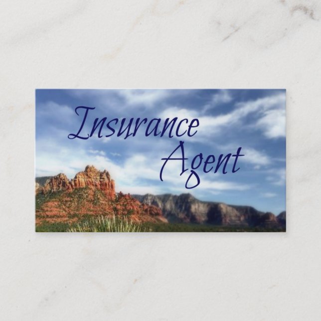 Insurance Agent Scenic Desert Background Business Card (Front)